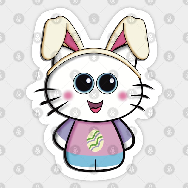 Be Hoppy!  - Humor Cat Bunny Sticker by Creasorz